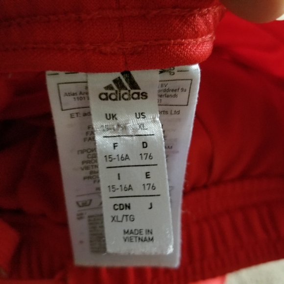 Adidas Brand With The 3 Stripes Logo Red Track Pants - Picture 9 of 9